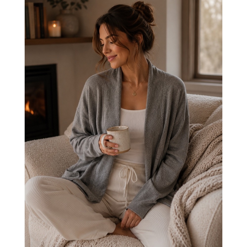 Prana Gray Open Front Cardigan